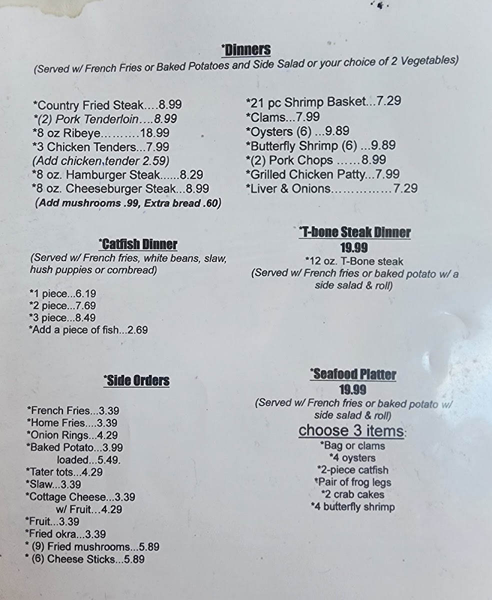 Paul & Jackie's Country Kitchen Menu - Image 1